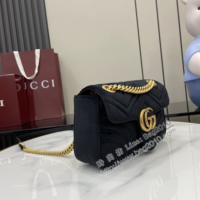 Gucci專櫃古馳最新款Marmont系列絎縫迷你手袋原廠皮鏈條女士挎包 jh2792型號：446744